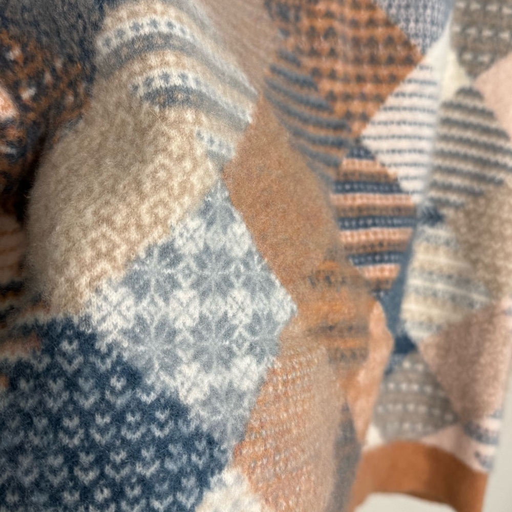 Garnet Hill Multicolor Patchwork Sweater - image 4